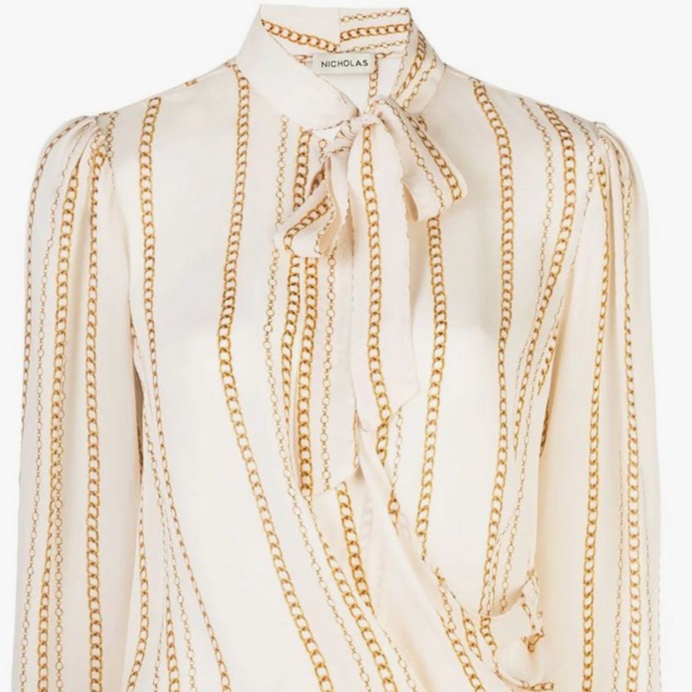 Nicholas Vintage Chain Link Silk Blouse